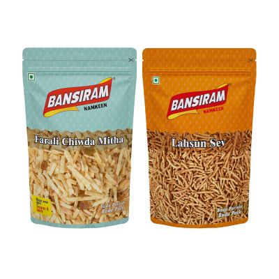 Bansiram FARALI CHIWDA MITHA (350 g) AND LASAN SEV (375 g)