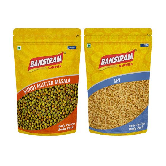 Bansiram BUNDI MUTTER MASALA AND SEV (2 x 375 g)